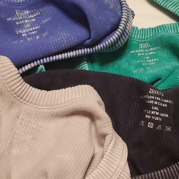 Zenana Sleeveless Stone Washed Reversible Seamless Ribbed Tank Tops L/XL Set 4 - Picture 6 of 7